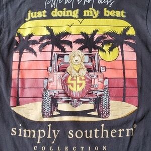 Simply Southern Black SS tee size small Just Doing My Best